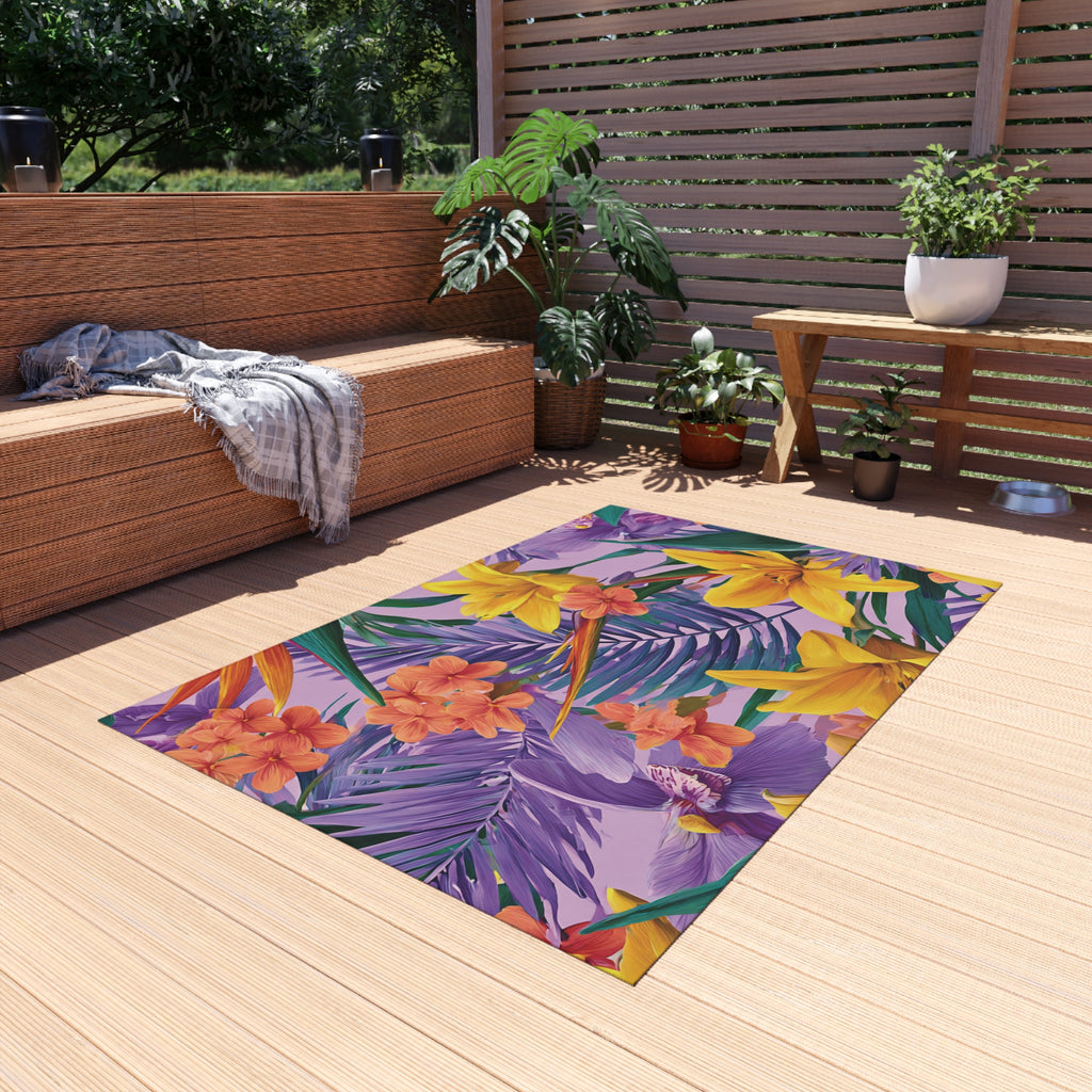 Purple and Yellow Outdoor Rug