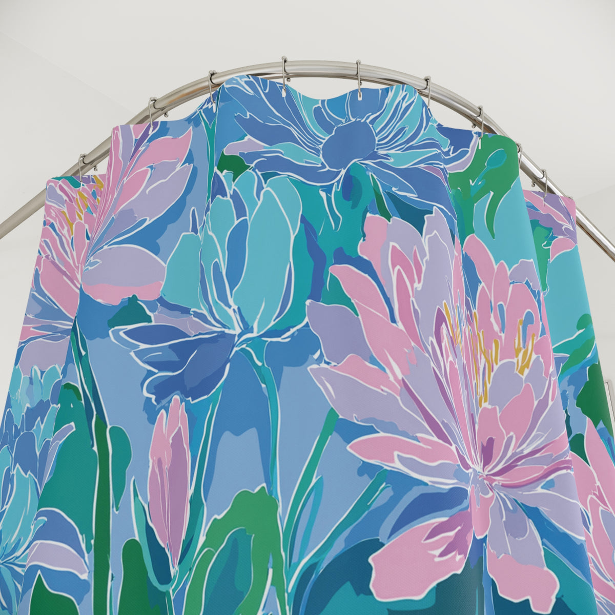 Floral Lotus Shower Curtain