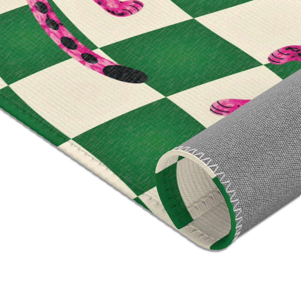 Pink Leopard Area Rug