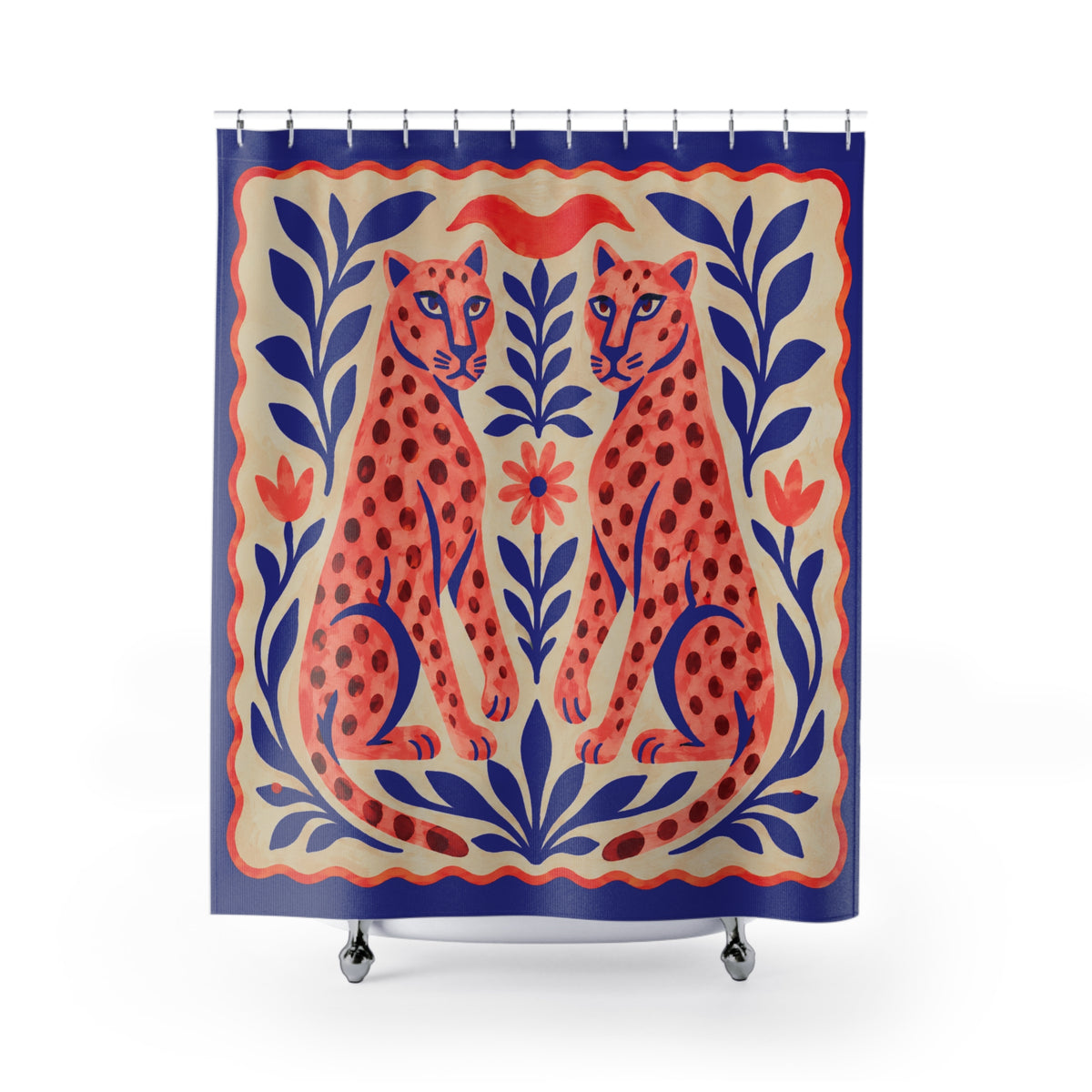Folk Art Cats Shower Curtain