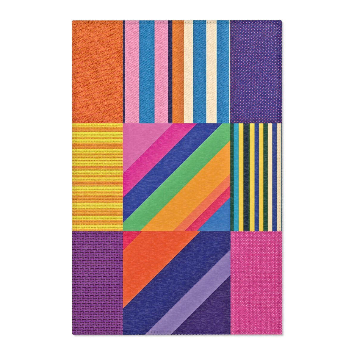 Colorful Geometric Striped Area Rug