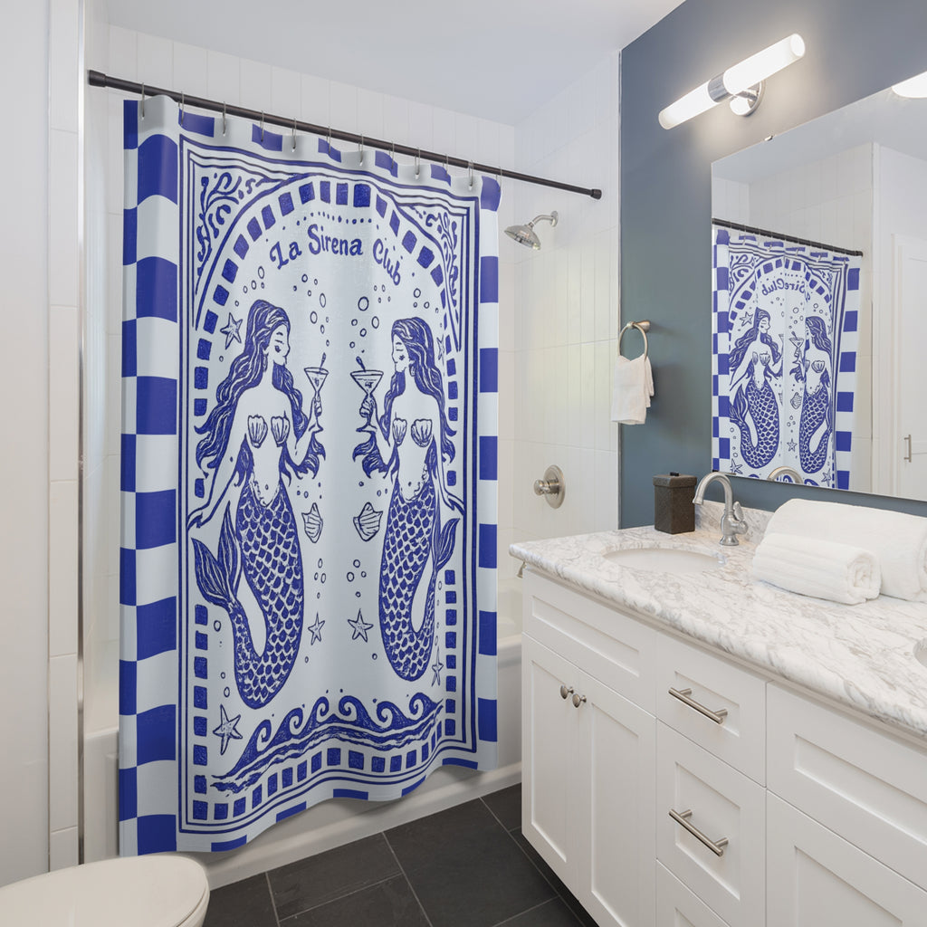 Blue Mermaid Shower Curtain