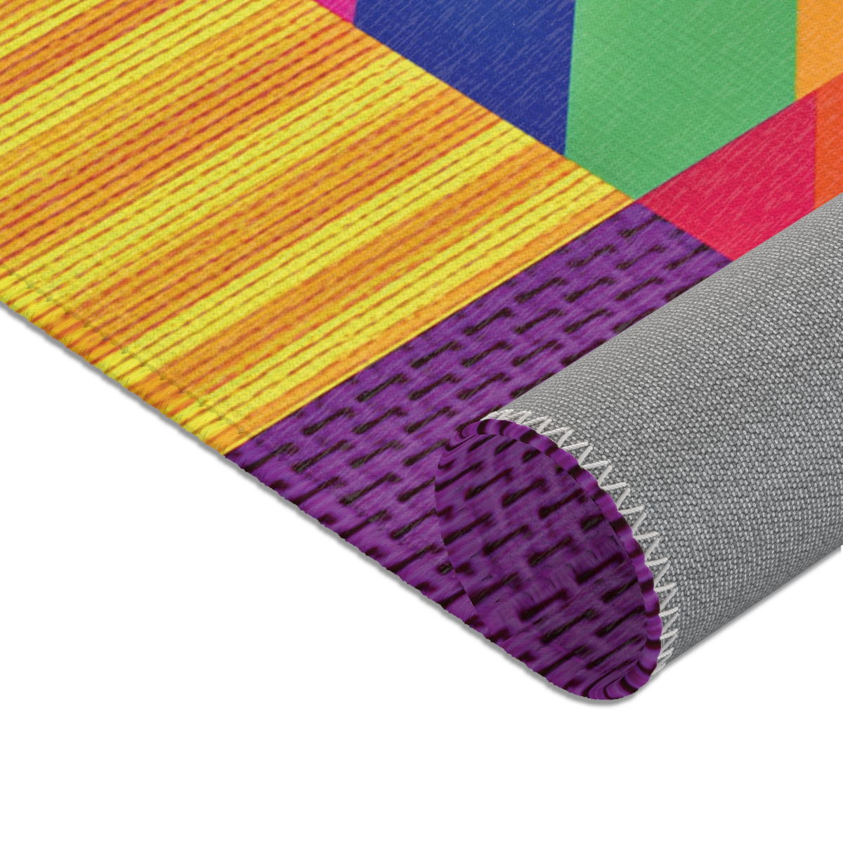 Colorful Geometric Striped Area Rug