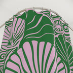 Pink & Green Seashell Shower Curtain