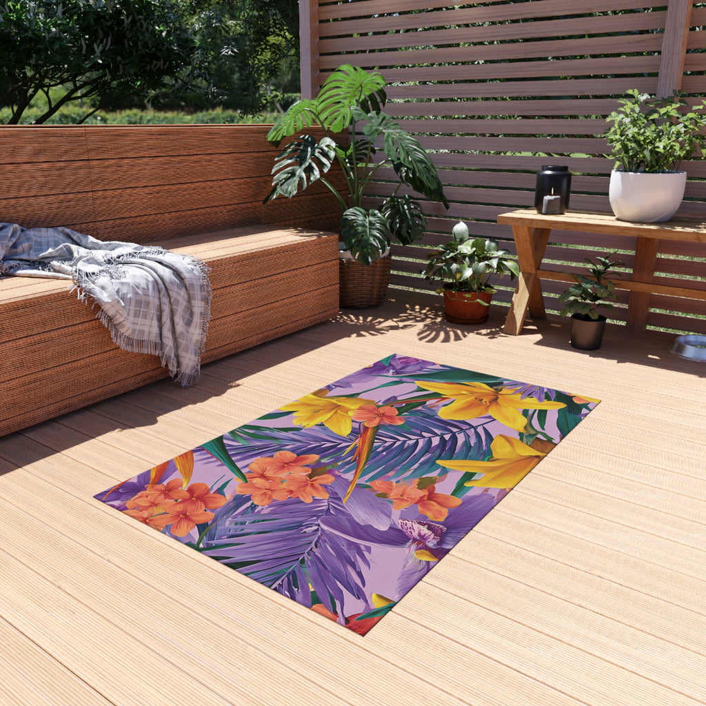 Purple and Yellow Outdoor Rug