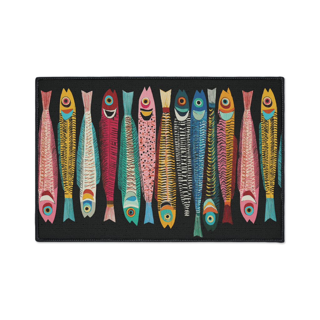 Quirky Sardine Fish Kitchen Mat