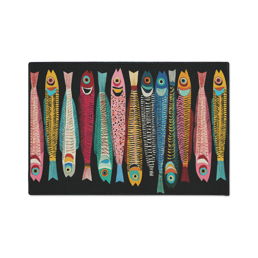 Quirky Sardine Fish Kitchen Mat