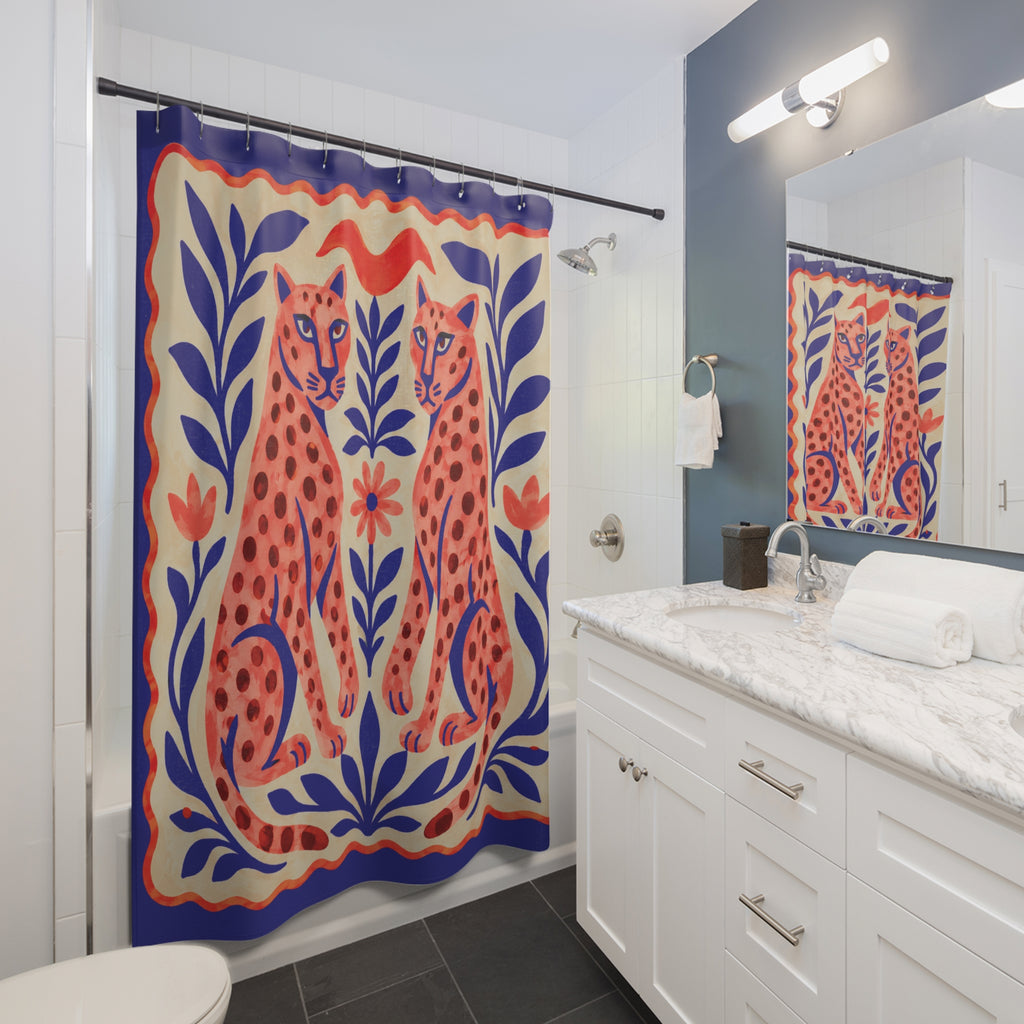 Folk Art Cats Shower Curtain