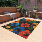 Tropical Hibiscus Outdoor Rug