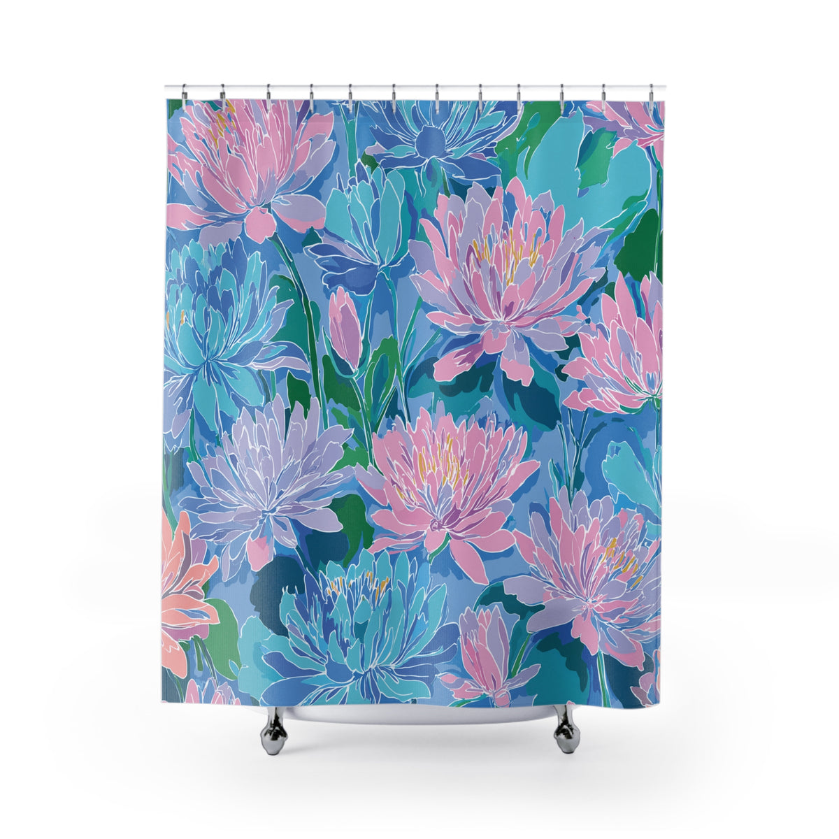 Floral Lotus Shower Curtain