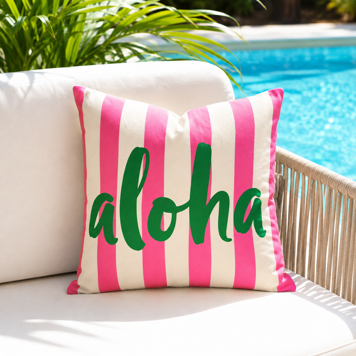 Coastal Cabana Stripes Outdoor Pillow