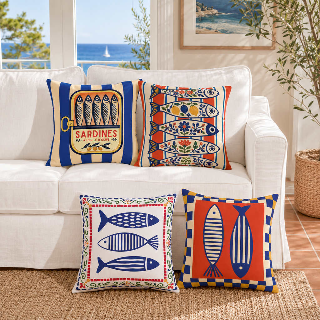 Mediterranean Market Throw Pillow