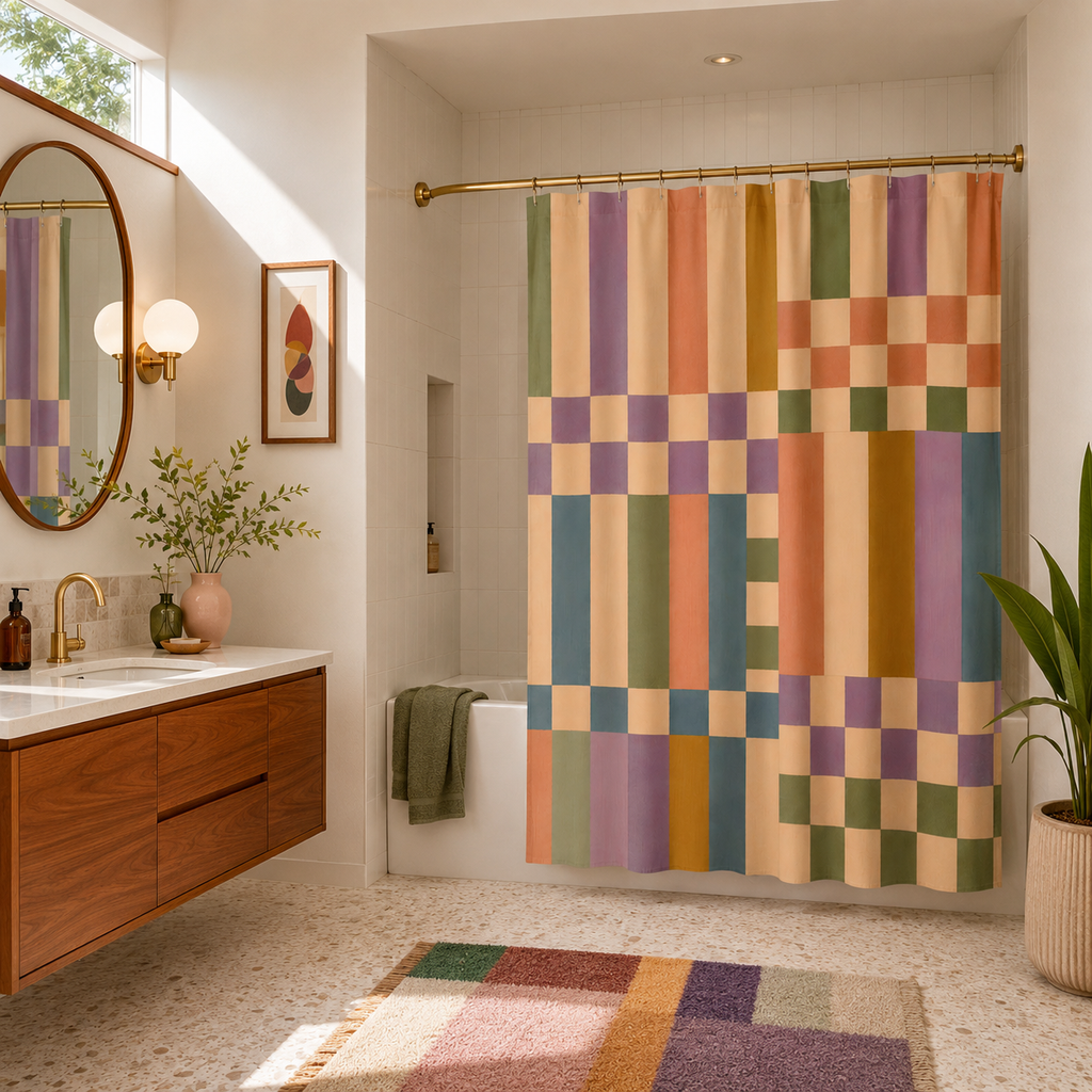 Block Print Shower Curtain