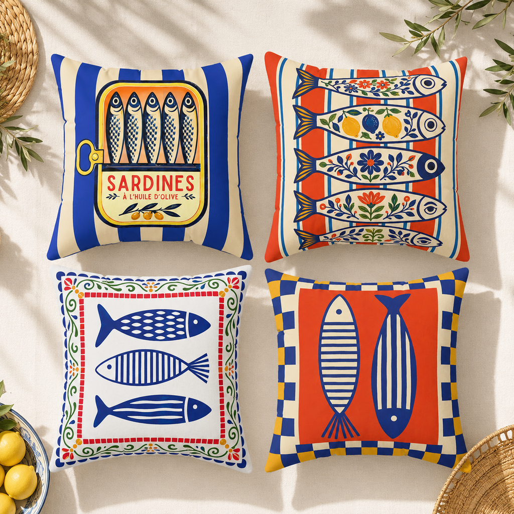 Mediterranean Market Throw Pillowcase