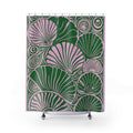 Pink & Green Seashell Shower Curtain