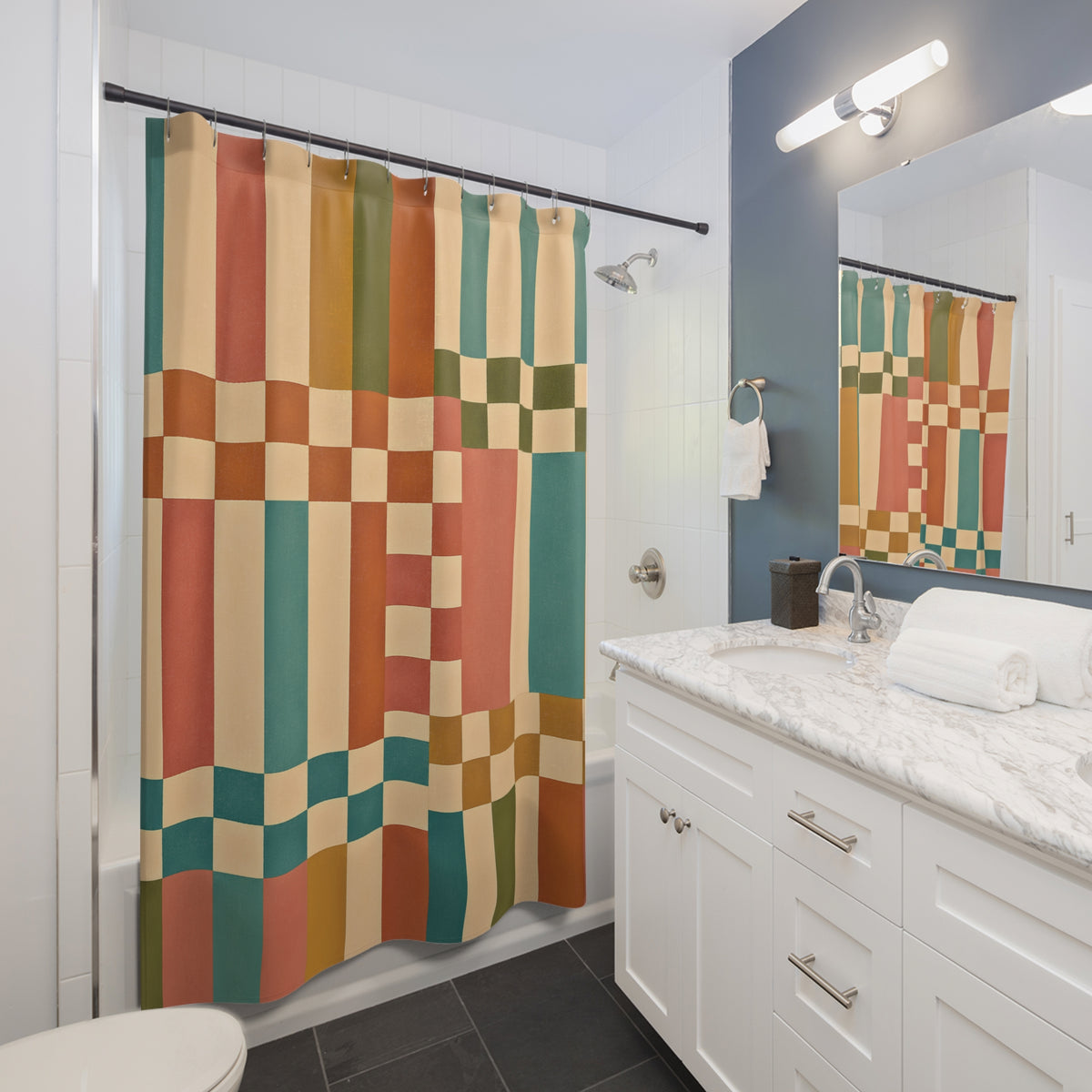 Block Print Shower Curtain