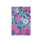Tropical Pink Teal Floral Outdoor Rug
