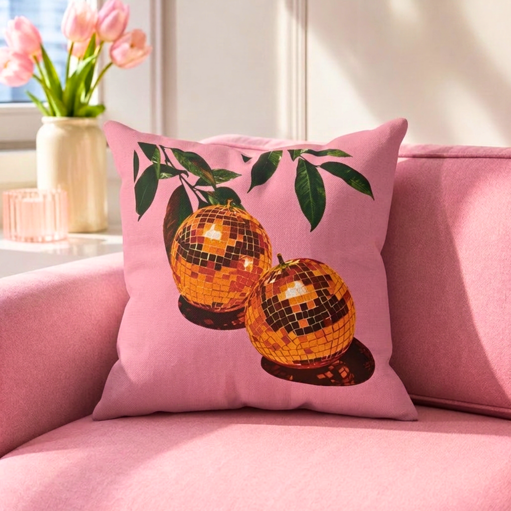 Disco Fruit Throw Pillow
