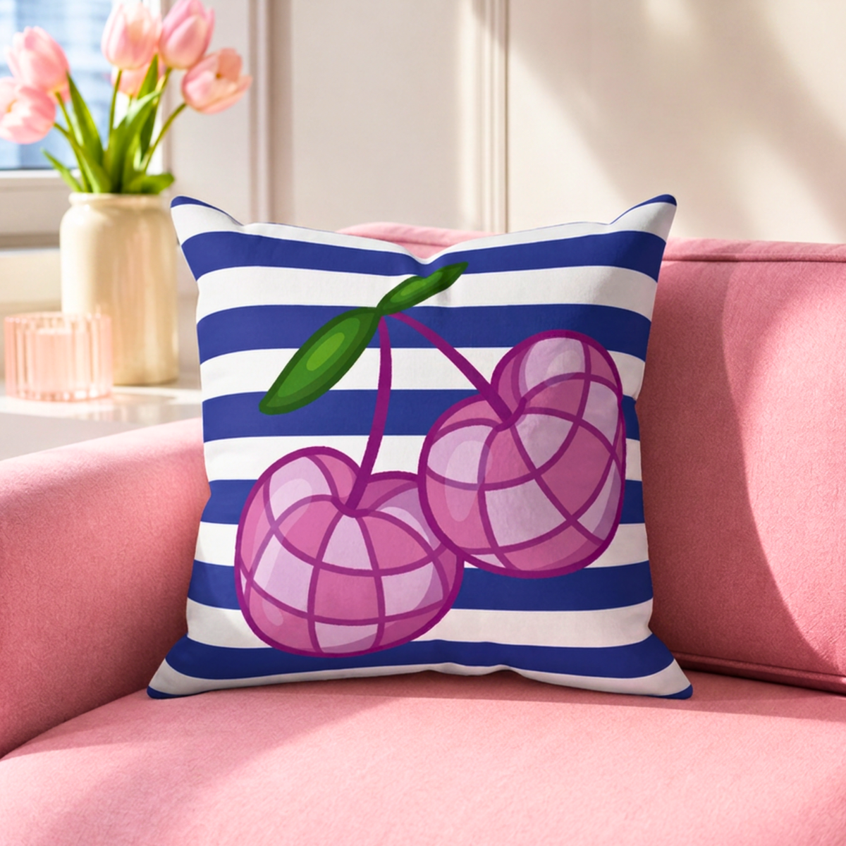 Disco Fruit Throw Pillow