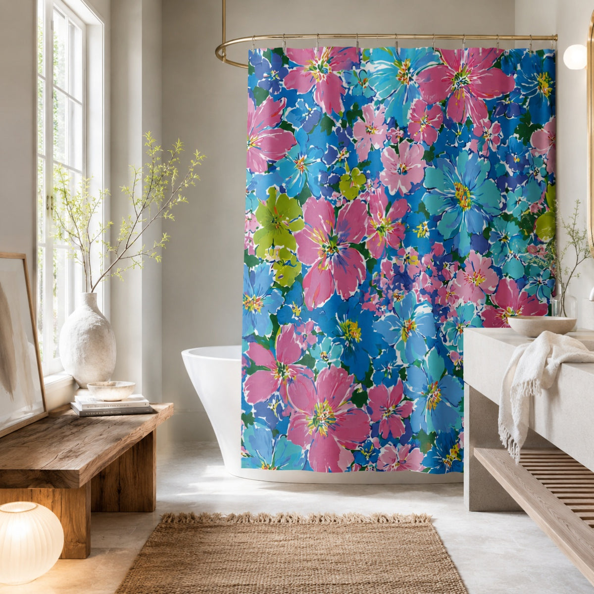 Floral Confetti Shower Curtain