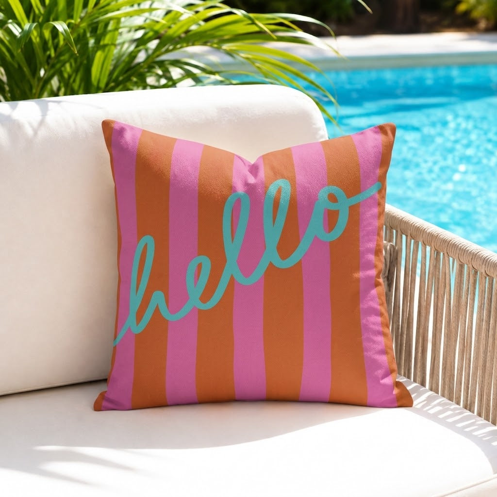 Coastal Cabana Stripes Outdoor Pillow