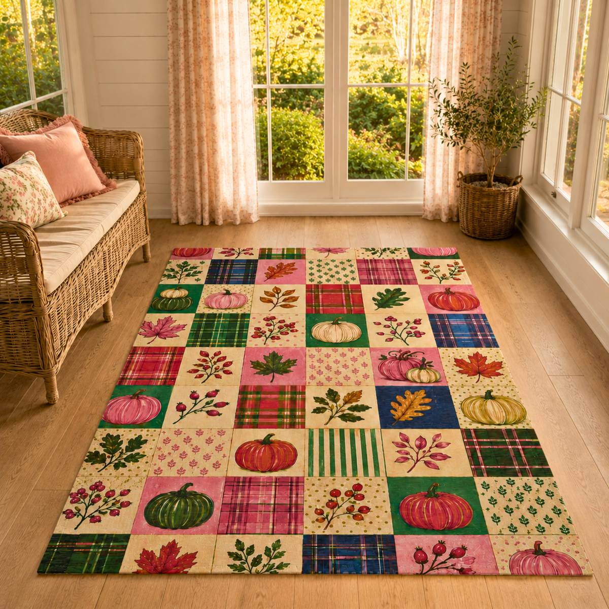 Fall Patchwork Area Rug