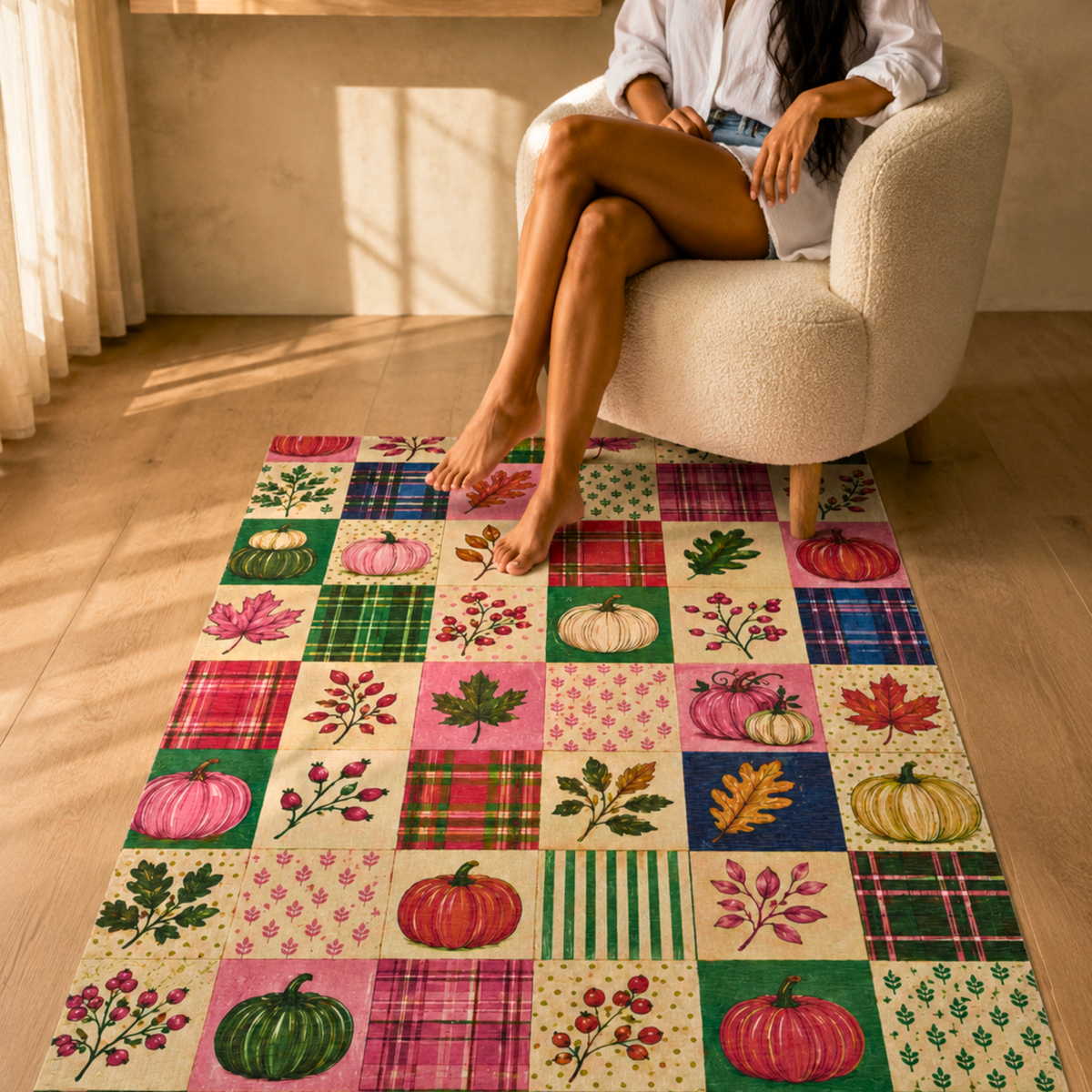 Fall Patchwork Area Rug
