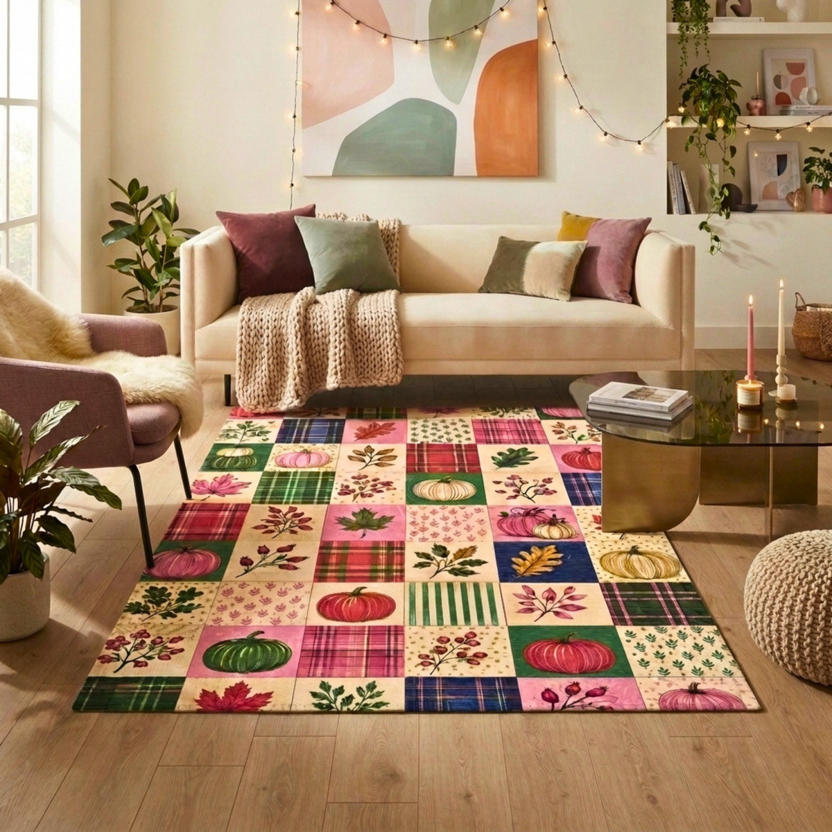 Fall Patchwork Area Rug