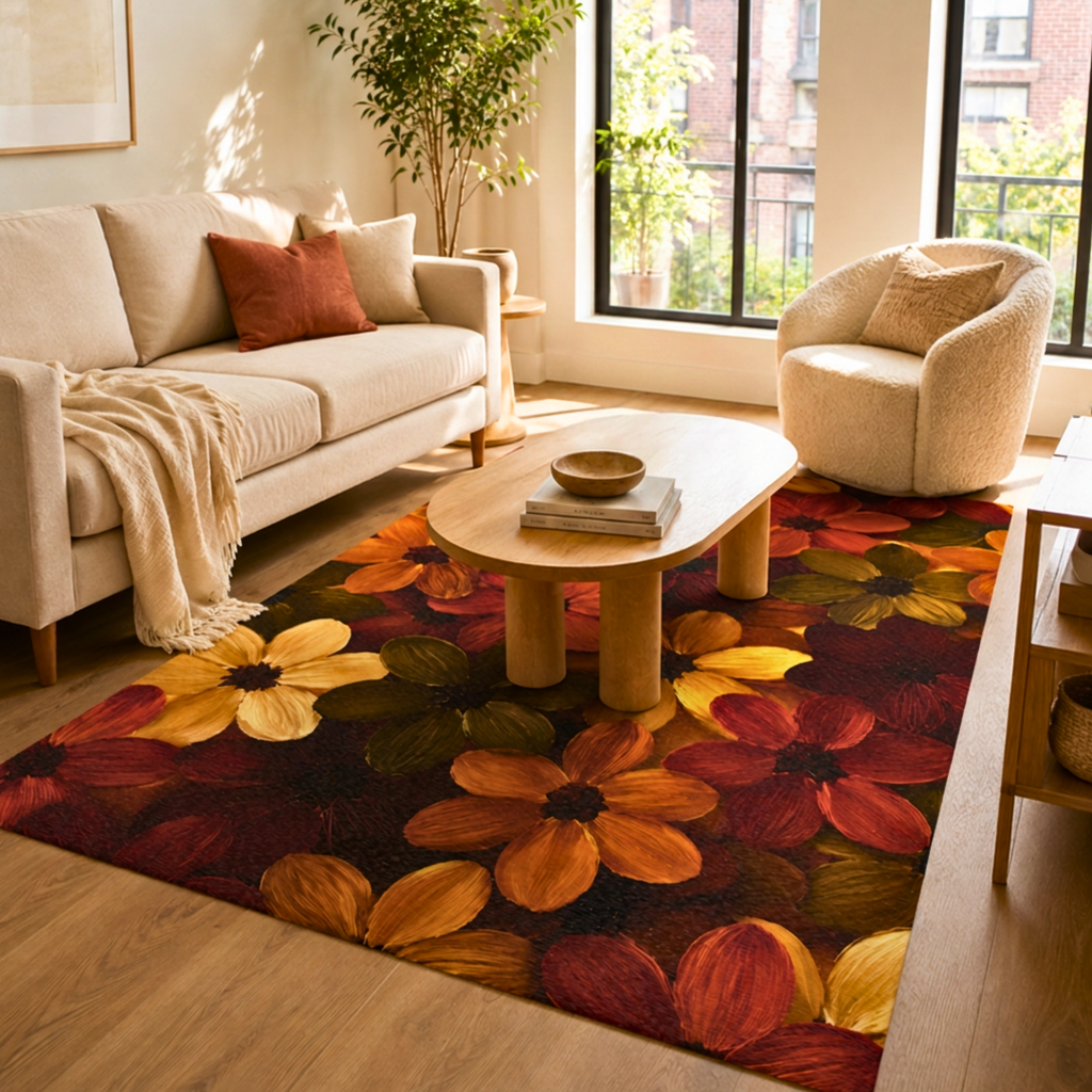 Fall Floral Area Rug