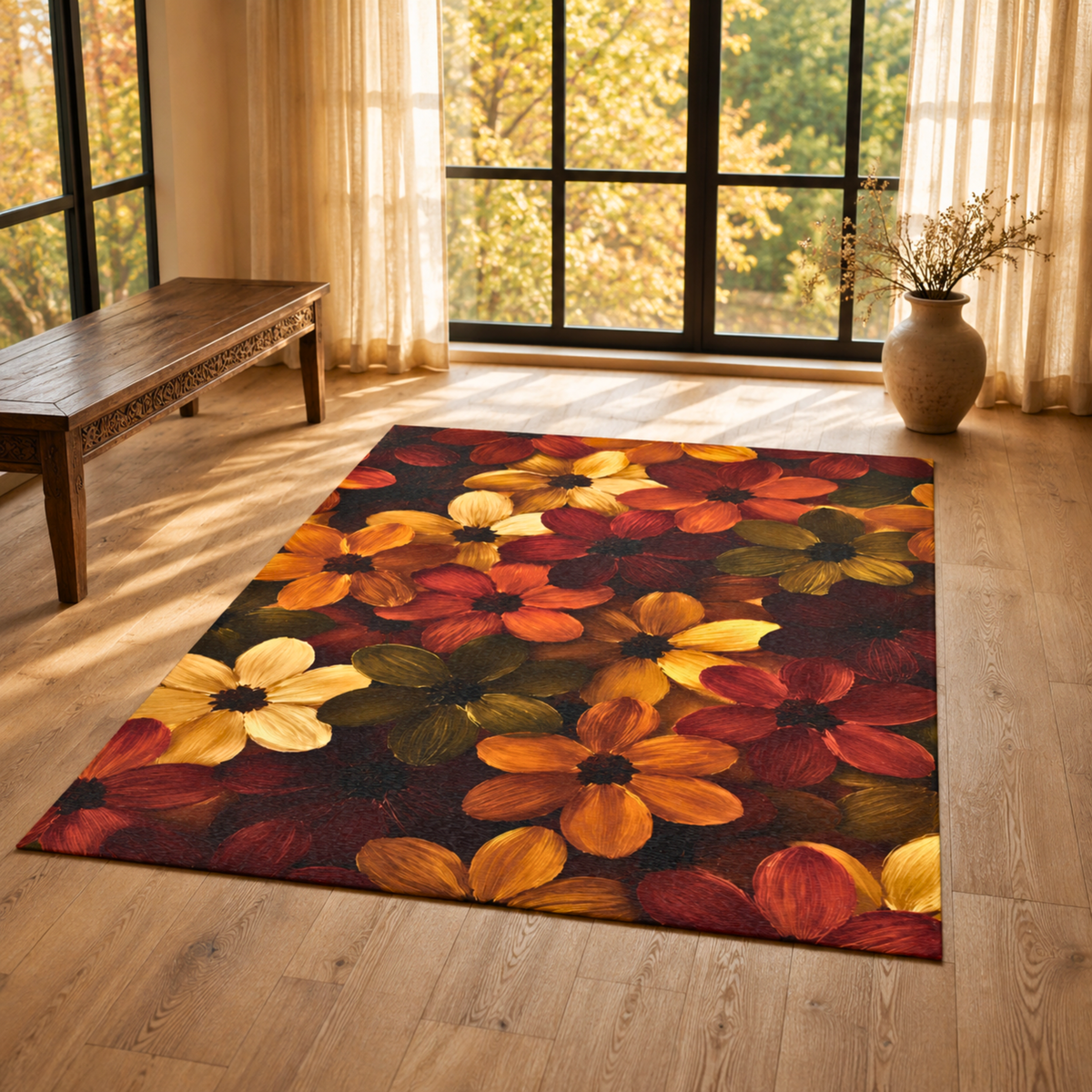 Fall Floral Area Rug
