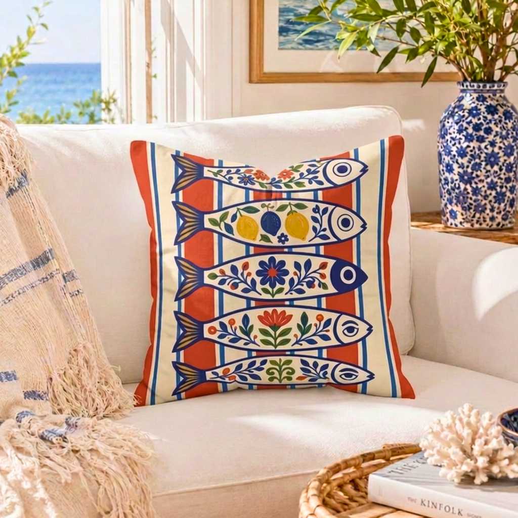 Mediterranean Market Throw Pillowcase