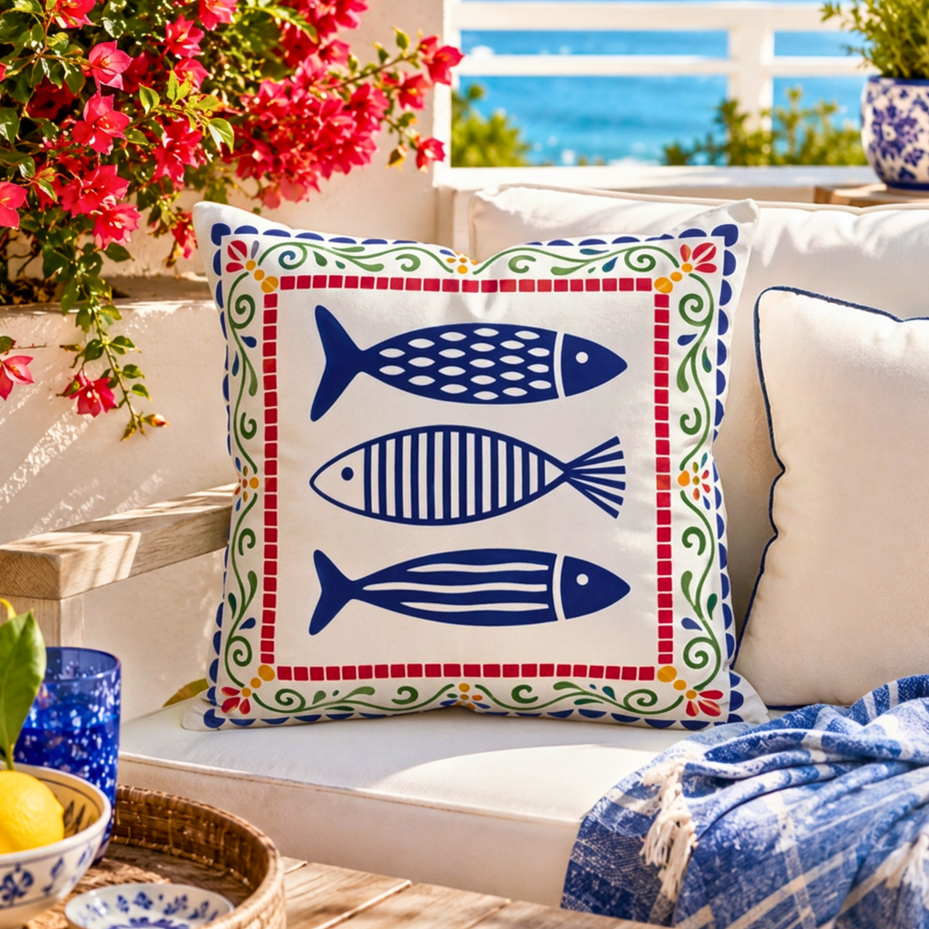 Mediterranean Market Outdoor Pillow