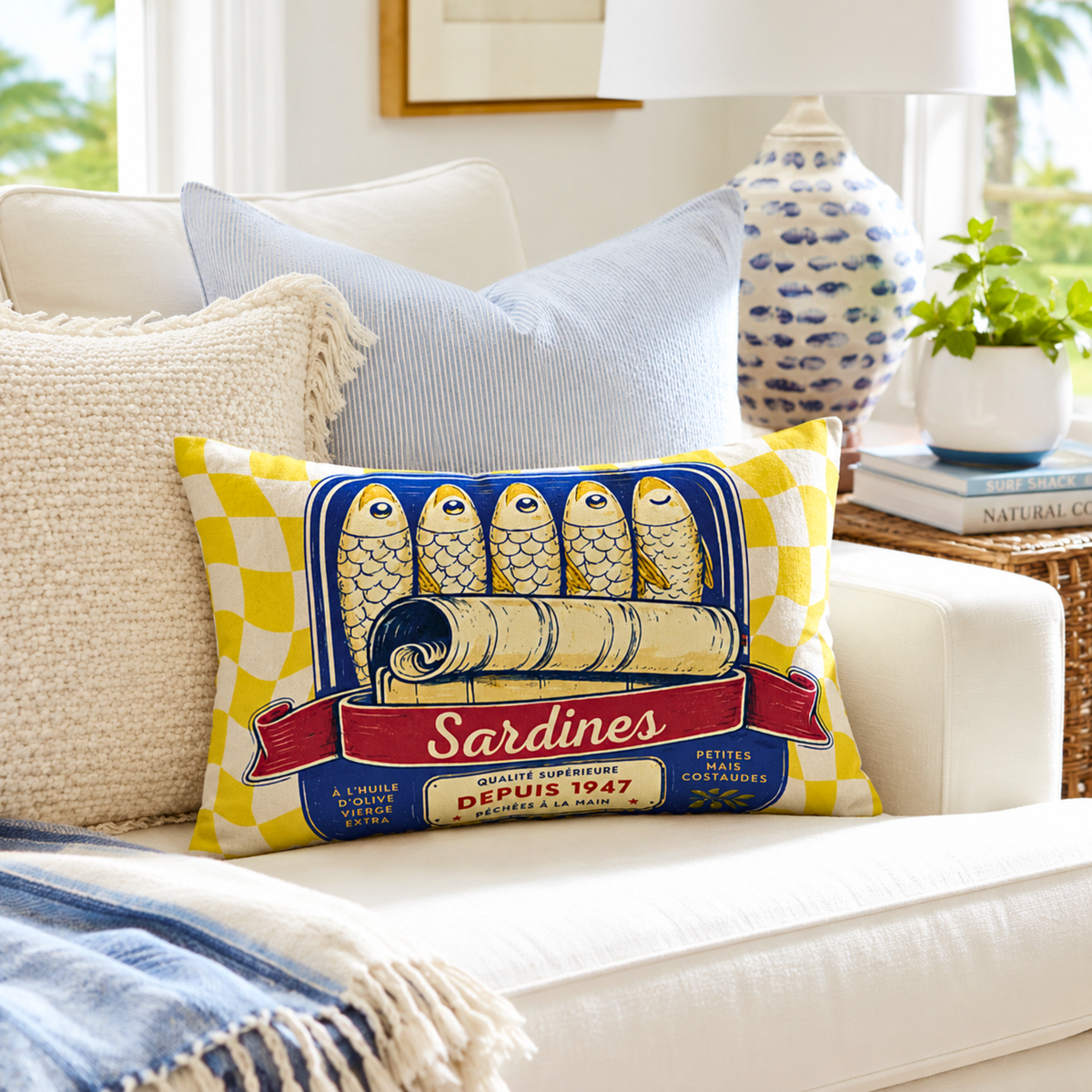 Sardine & Fish Lumbar Pillow