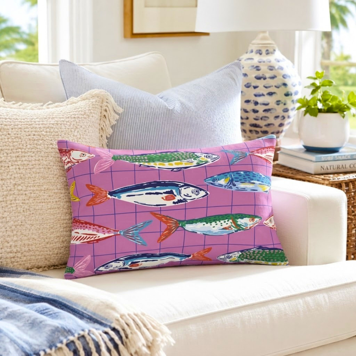 Sardine & Fish Lumbar Pillow