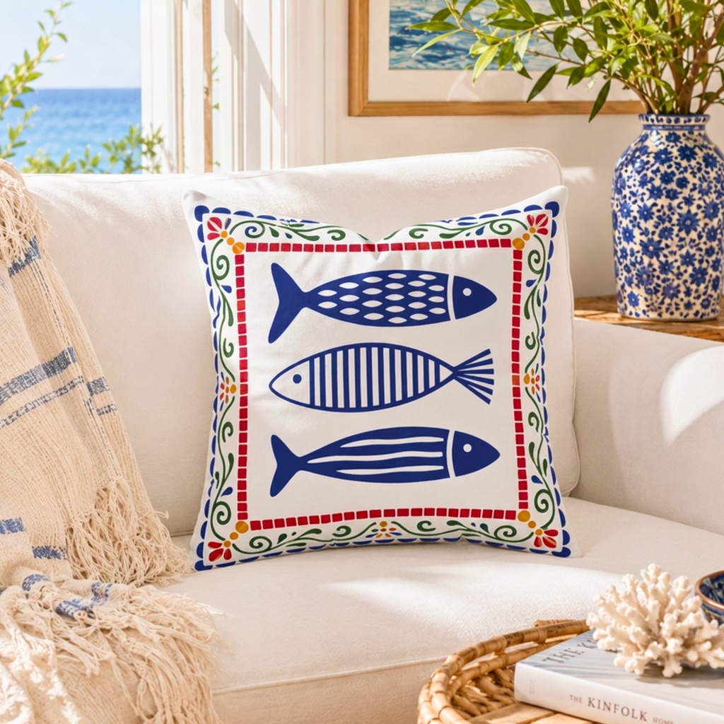 Mediterranean Market Throw Pillowcase