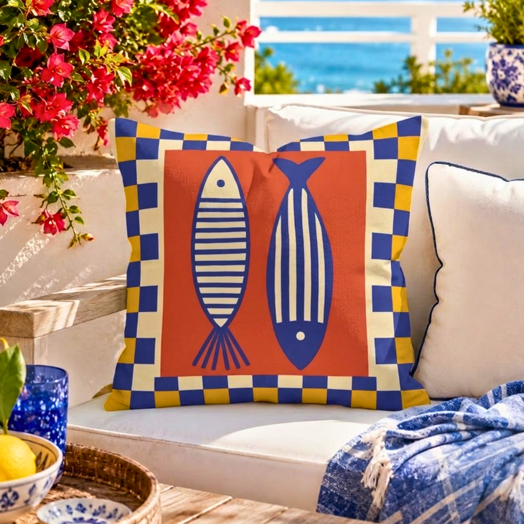 Mediterranean Market Outdoor Pillow