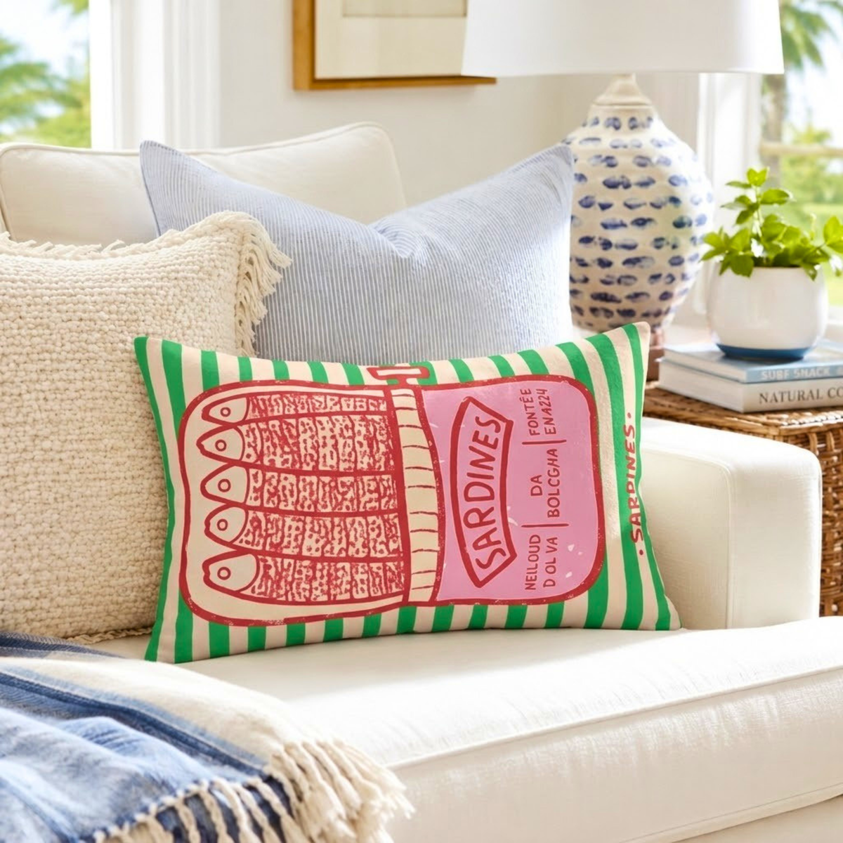 Sardine & Fish Lumbar Pillow