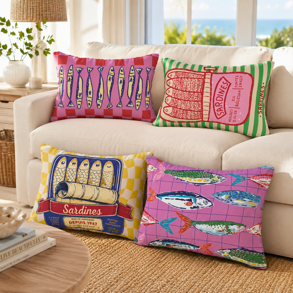 Sardine & Fish Lumbar Pillow