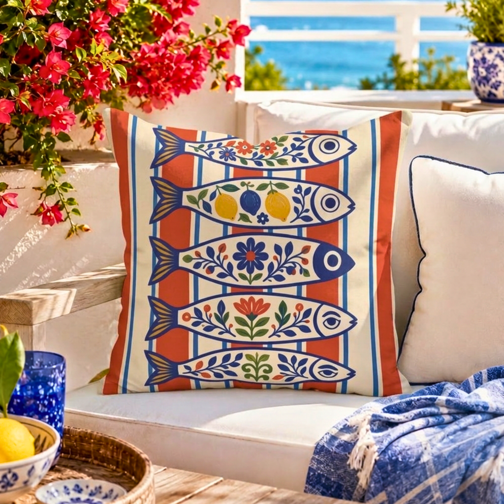 Mediterranean Market Outdoor Pillow