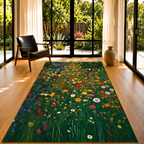 Gustav Klimt Inspired Flower Garden Area Rug