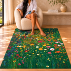 Gustav Klimt Inspired Flower Garden Area Rug