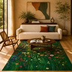 Gustav Klimt Inspired Flower Garden Area Rug