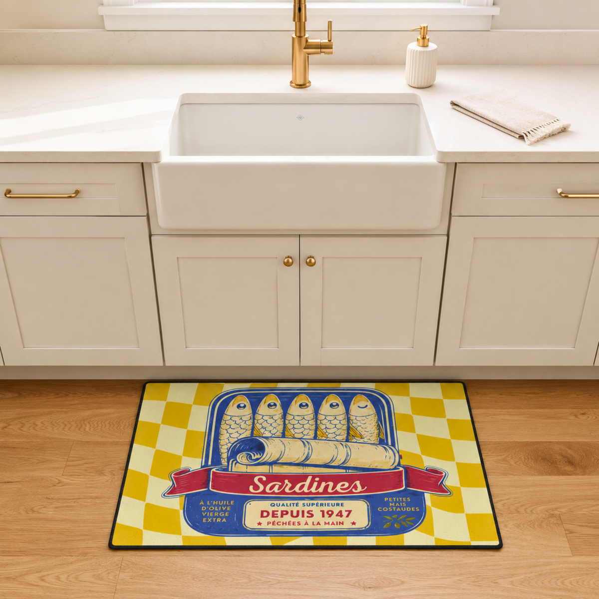 Coastal Sardine Kitchen Mat