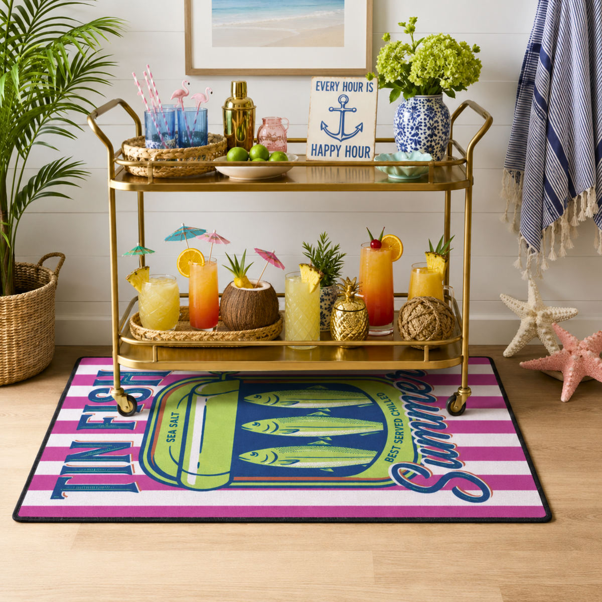 Colorful Sardine Kitchen Mat