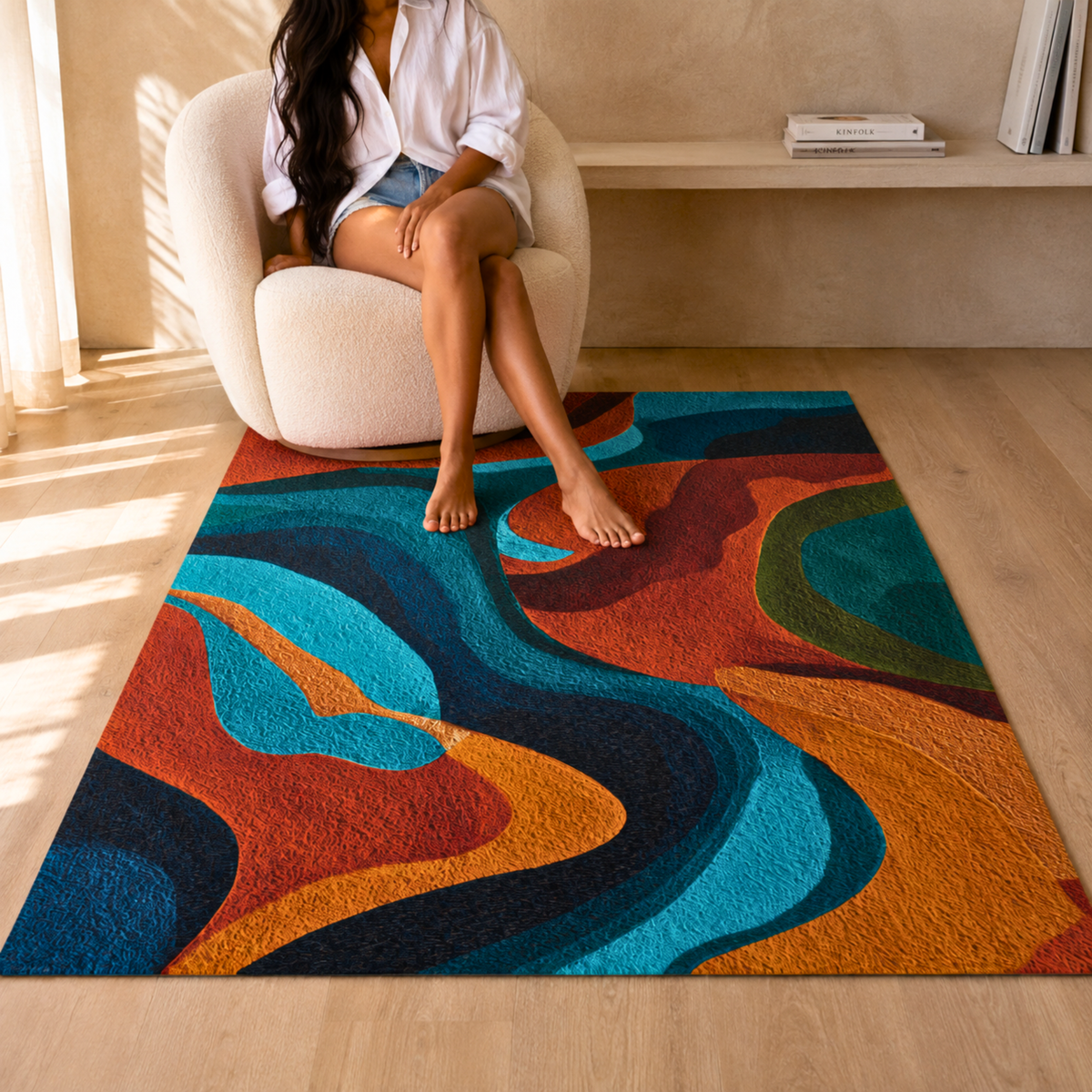 MCM  Abstract Swirl Area Rug