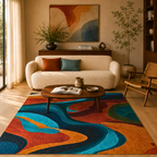 MCM  Abstract Swirl Area Rug