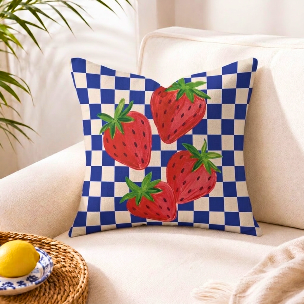 Mediterranean Summer Throw Pillow