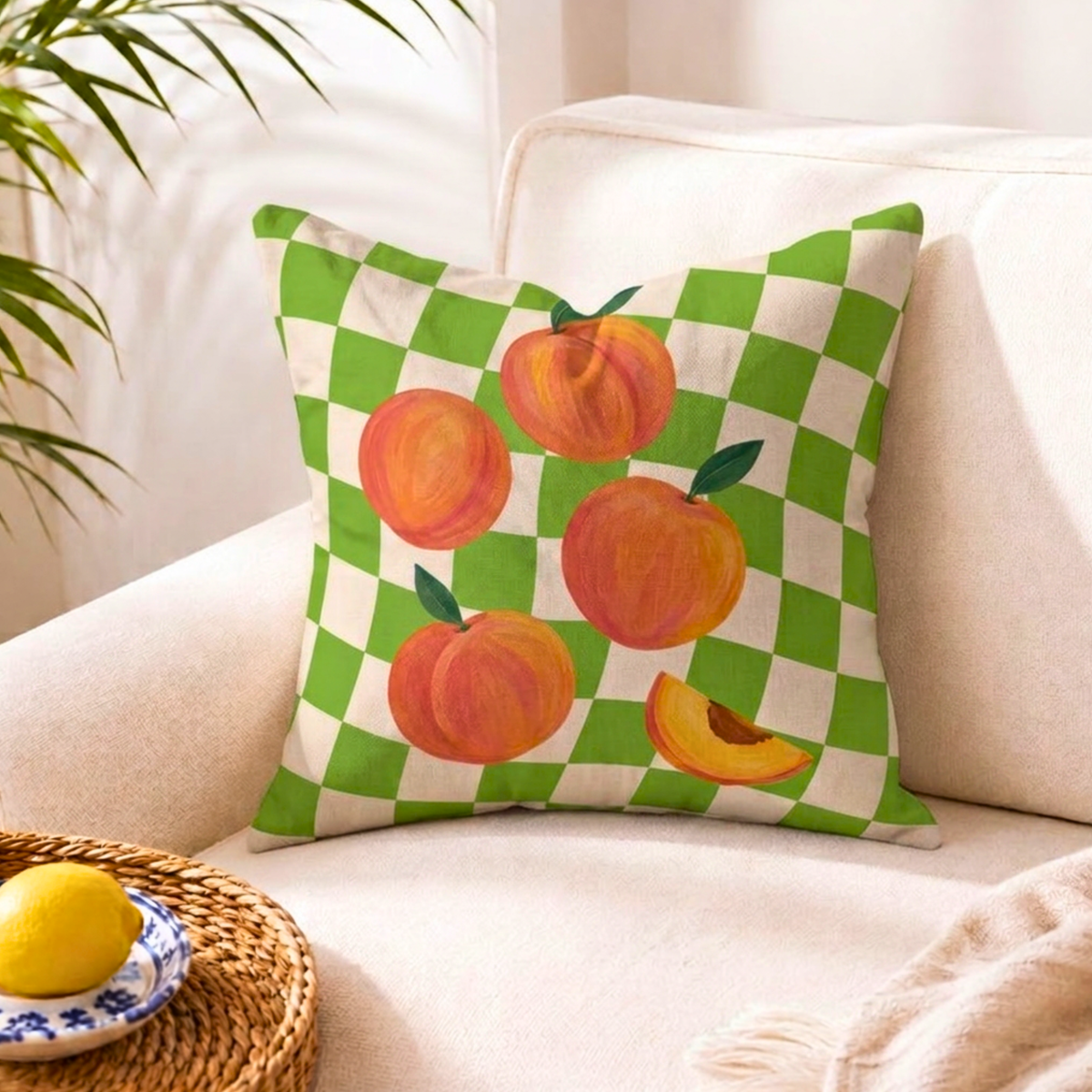 Mediterranean Summer Throw Pillow