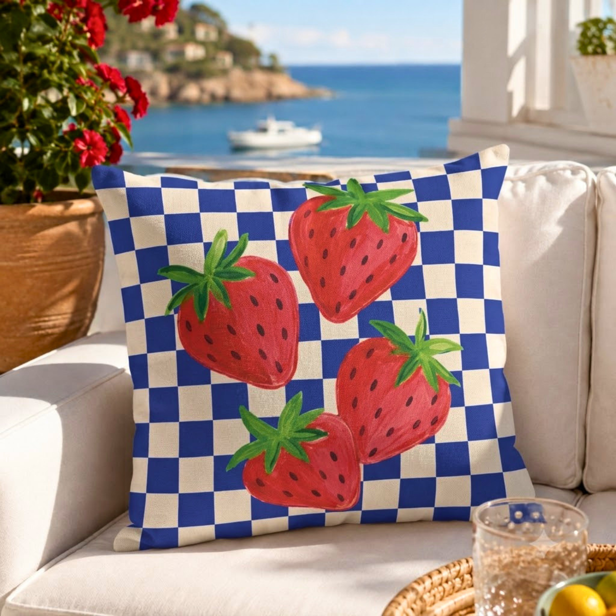 Mediterranean Summer Outdoor Pillow
