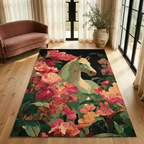 Horse Flower Area Rug